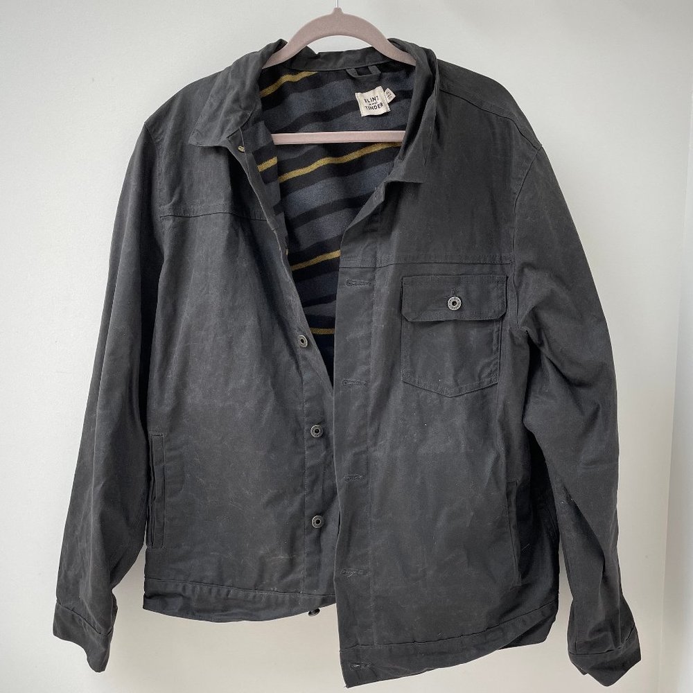 COPY - Huckberry Flint and Tinder Flannel-Lined Waxed Trucker Jacket